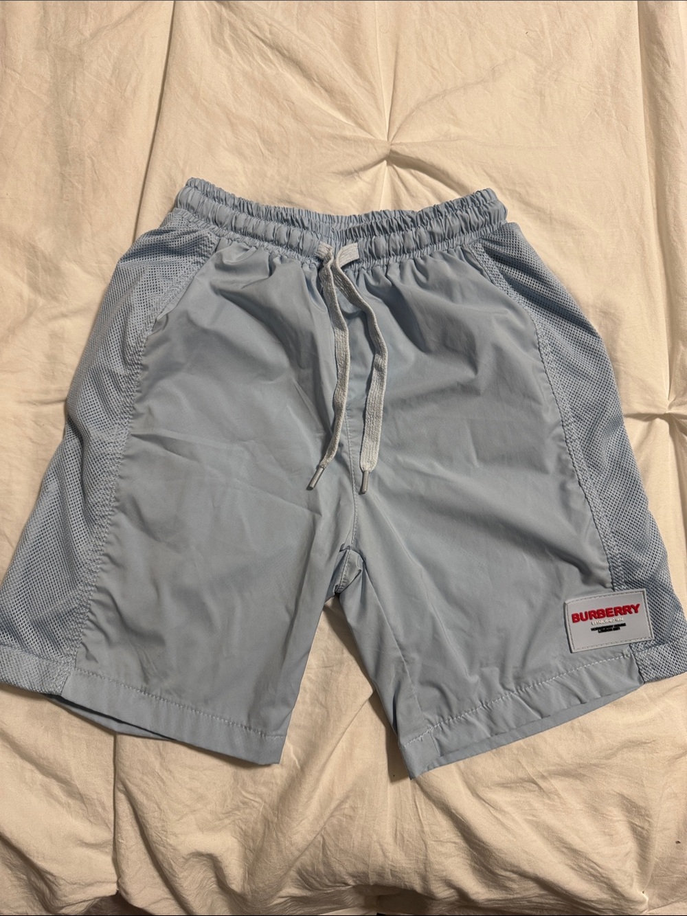 Burberry Boys Pale Blue Elastic Waist Swim Shorts